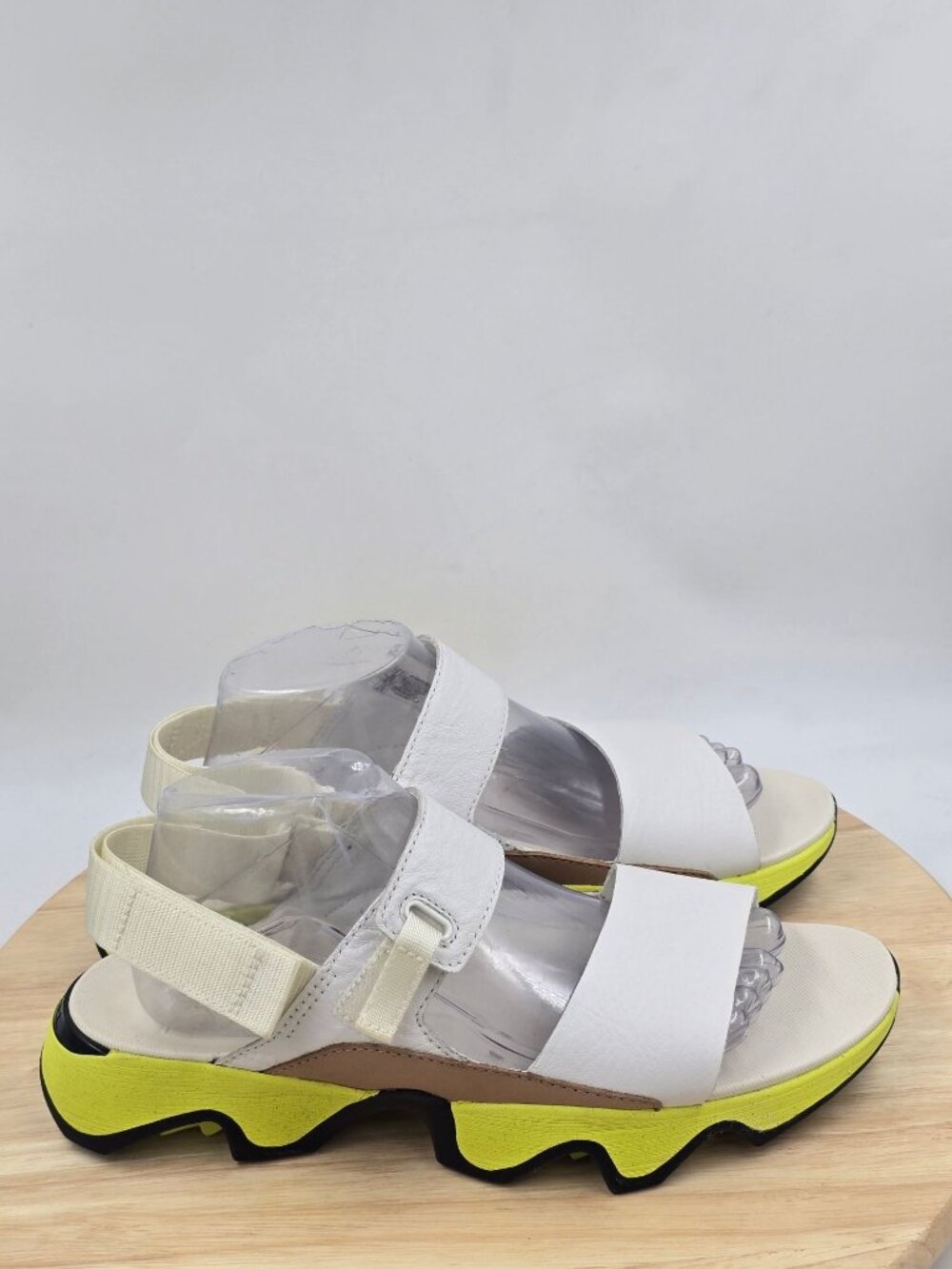 Sorel KINETIC IMPACT II SLING LOW SANDALS white neon highlighter yellow Women 11